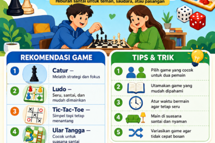 Rekomendasi game offline seru untuk dimainkan berdua tanpa internet, cocok jadi hiburan santai bersama teman, saudara, atau pasangan.